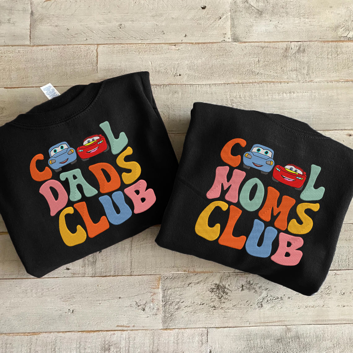 Mcqueen and Sally Embroidered Sweatshirt, Gifts For Dad and Mom Who Love Cars Movie