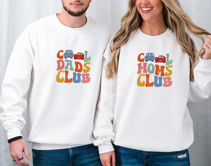 Mcqueen and Sally Embroidered Sweatshirt, Gifts For Dad and Mom Who Love Cars Movie