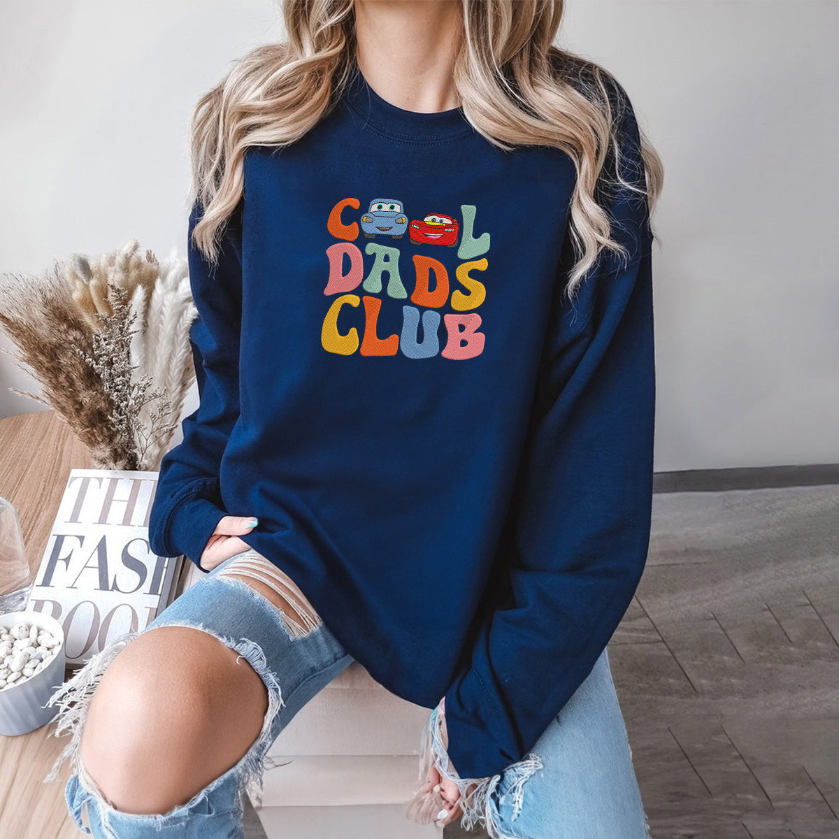 Mcqueen and Sally Embroidered Sweatshirt, Gifts For Dad and Mom Who Love Cars Movie
