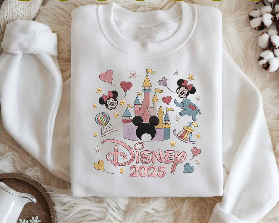 Embroidered Magical Castle & Characters Sweatshirt, Disney 2025 Shirt