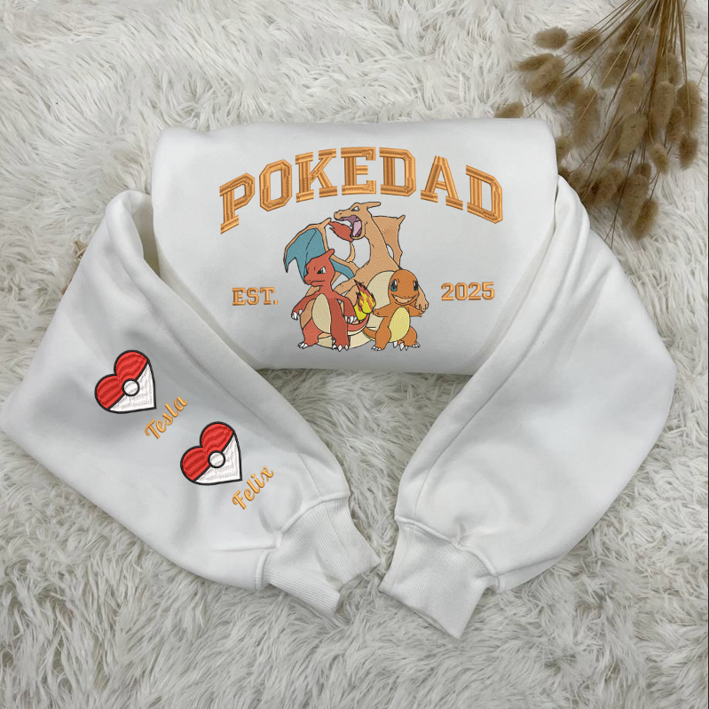 Custom Embroidered PokeDad Shirt, Men’s PokeDad T-Shirt, Gift for Grandpa, Best Dad Ever, PokeDad T-shirt, Greatest Dad ESN1908.H.C