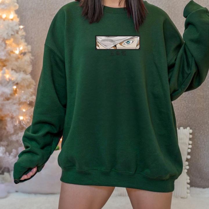 Light Blue Gojo Satoru Embroidered Sweatshirt
