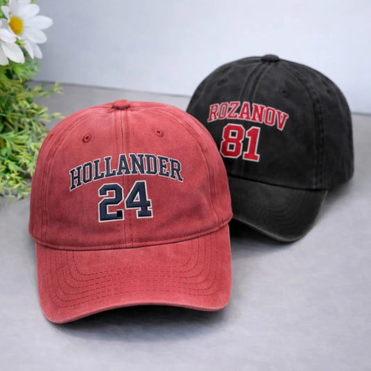 Red Hollander 24 And Black Rozanov 81 Caps Together.