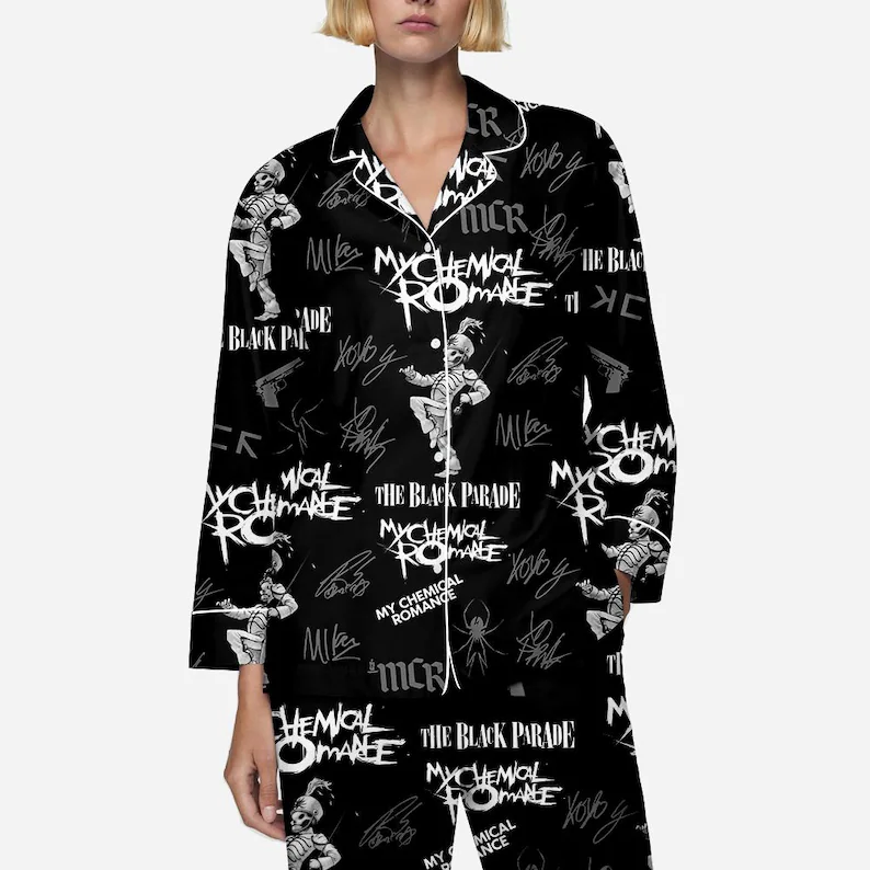 My Chemical Romance Pajama Set for Women, Long Live The Black Parade 2025 Tour Sleepwear, MCR North American Stadium Concert Loungewear, Emo Band Merch PJs