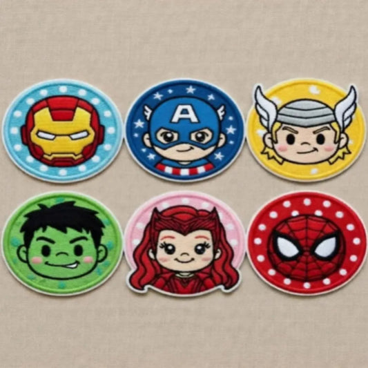 Collection Of Six Cute Chibi Avengers Patches