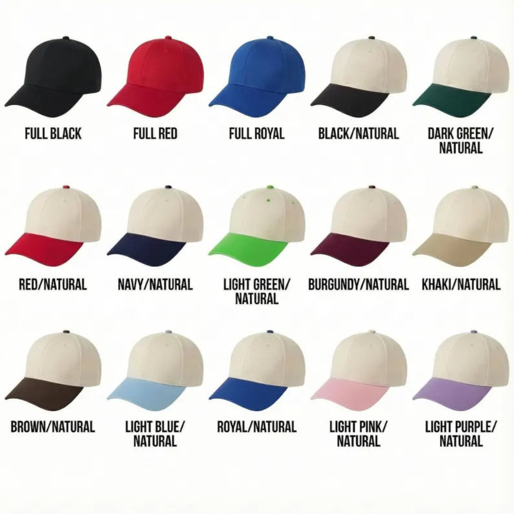 Dad Cap Color Chart Multiple Two-Tone Shades Beige Crown Soft