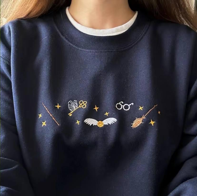 Embroidered Harry Potter Inspired Sweatshirt, Wizard World Shirt