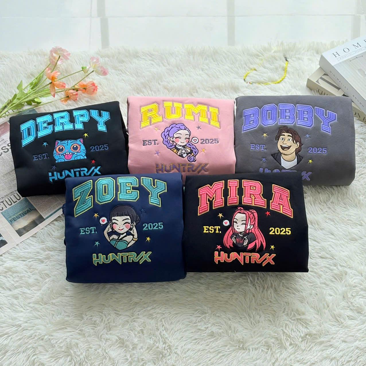 Embroidered Kpop Demon Hunter Huntrix Member Group Sweatshirt