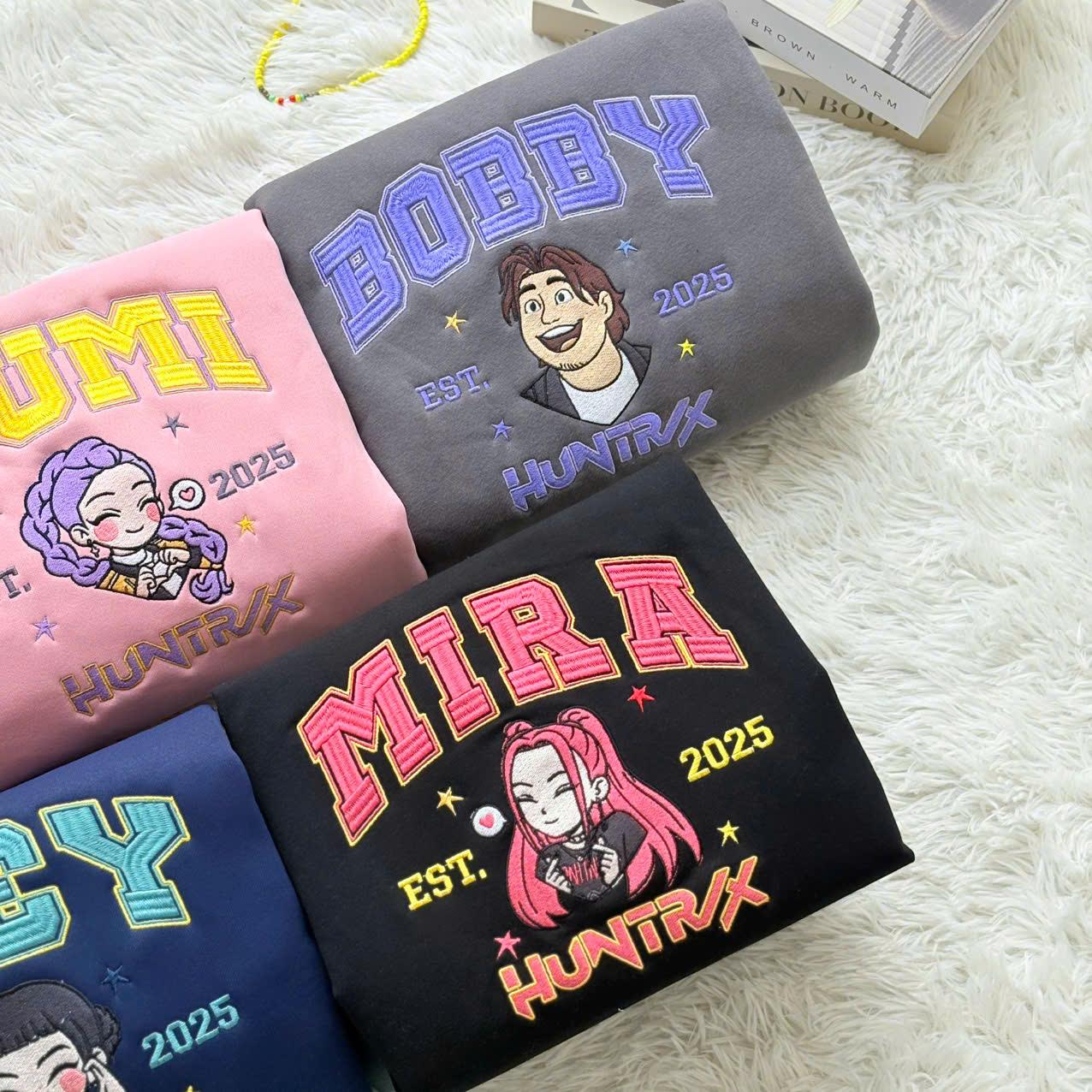 Embroidered Kpop Demon Hunter Huntrix Member Group Sweatshirt