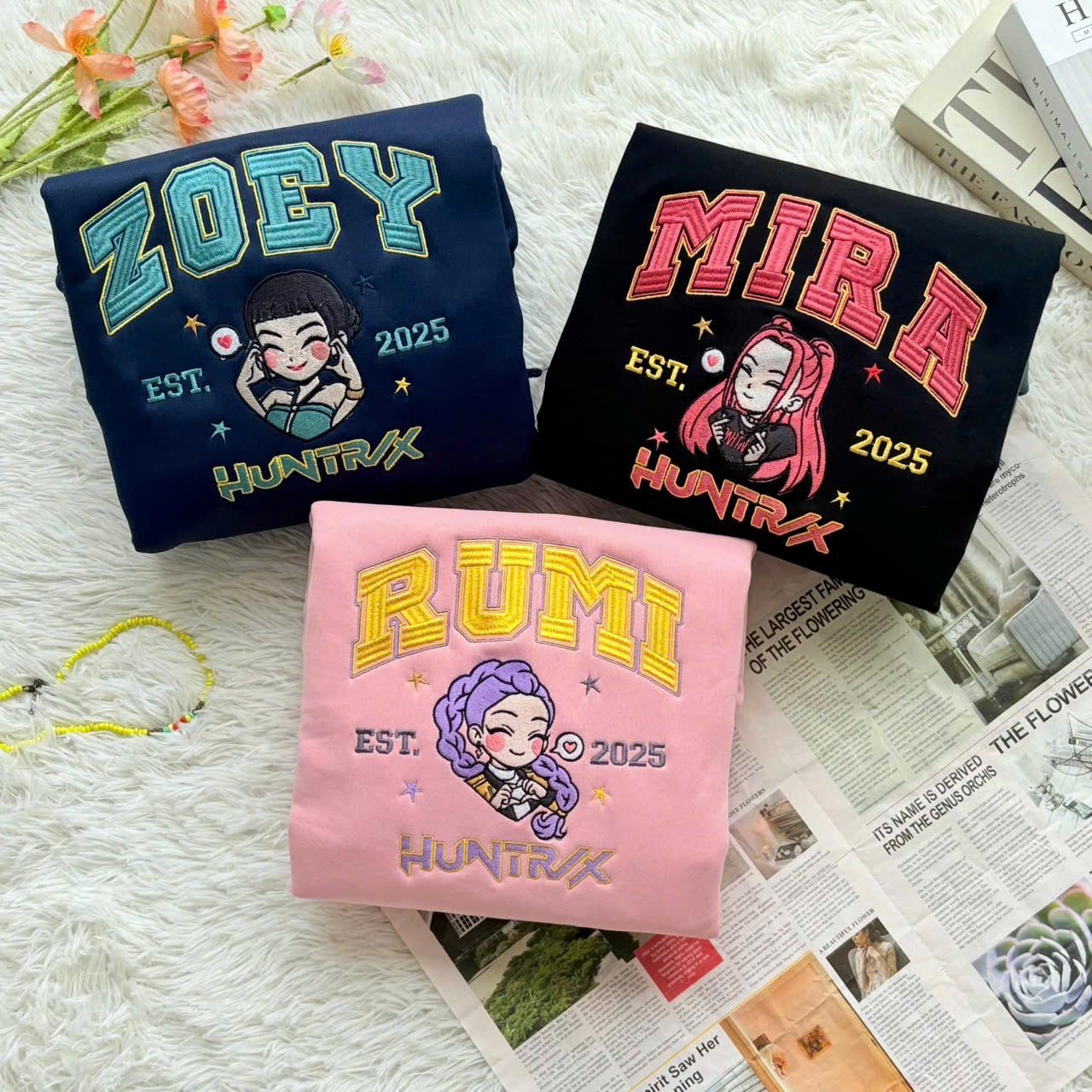 Embroidered Kpop Demon Hunter Huntrix Member Group Sweatshirt