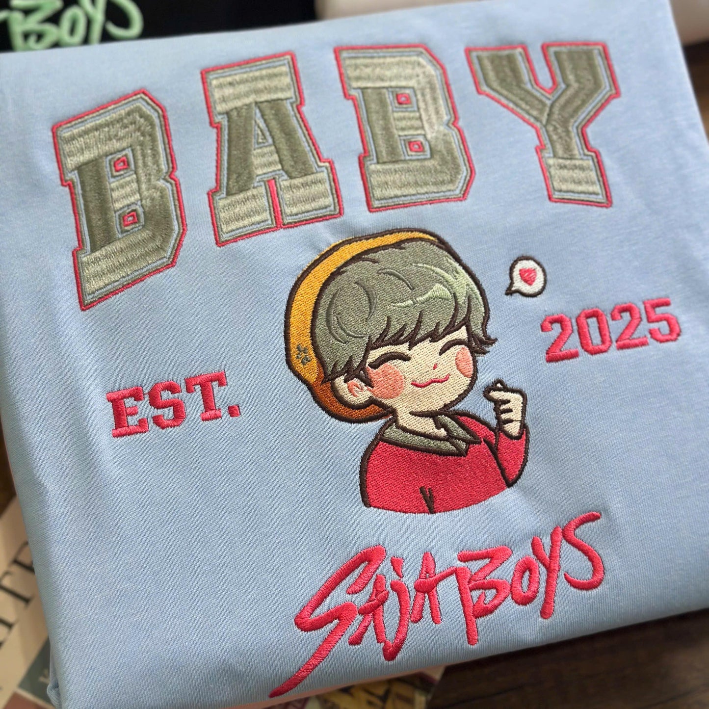 Embroidered Kpop Demon Hunter Saja Boys Bans Sweatshirt, Hoodie