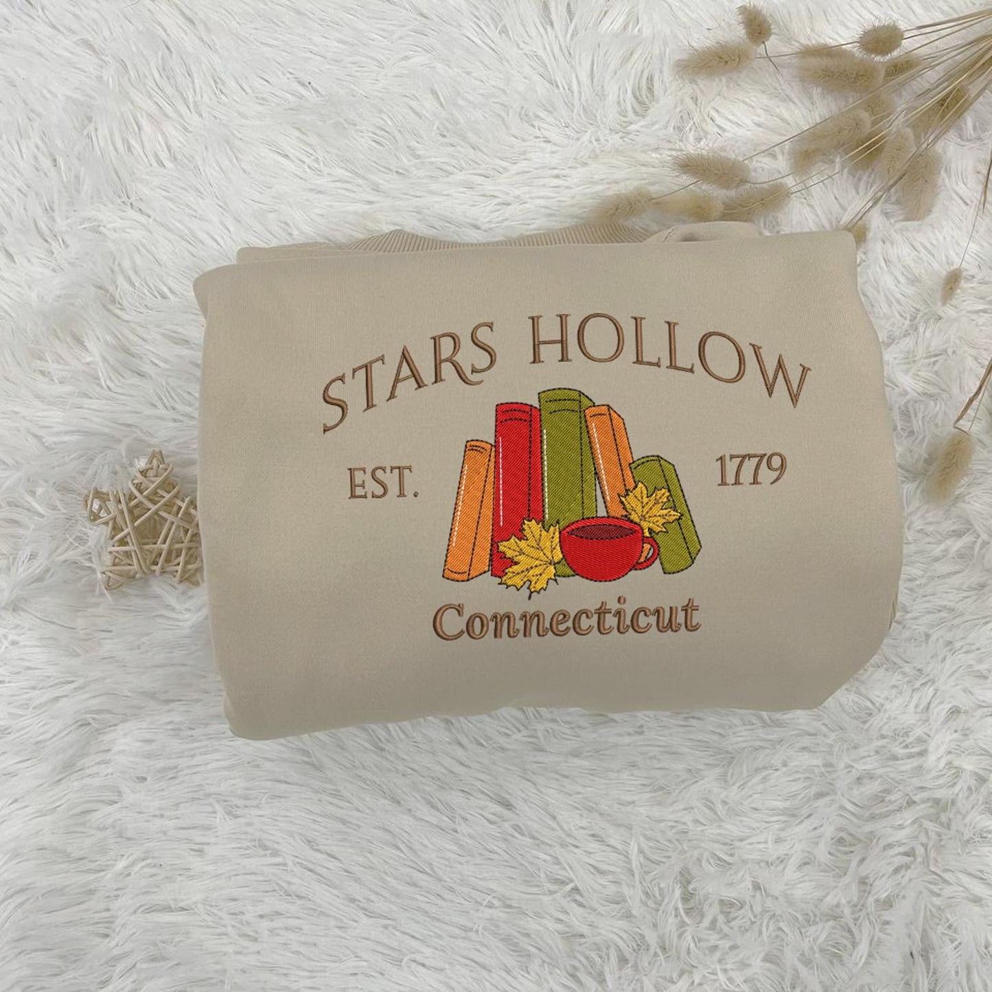 Stars Hollow Connecticut Embroidered Sweatshirt