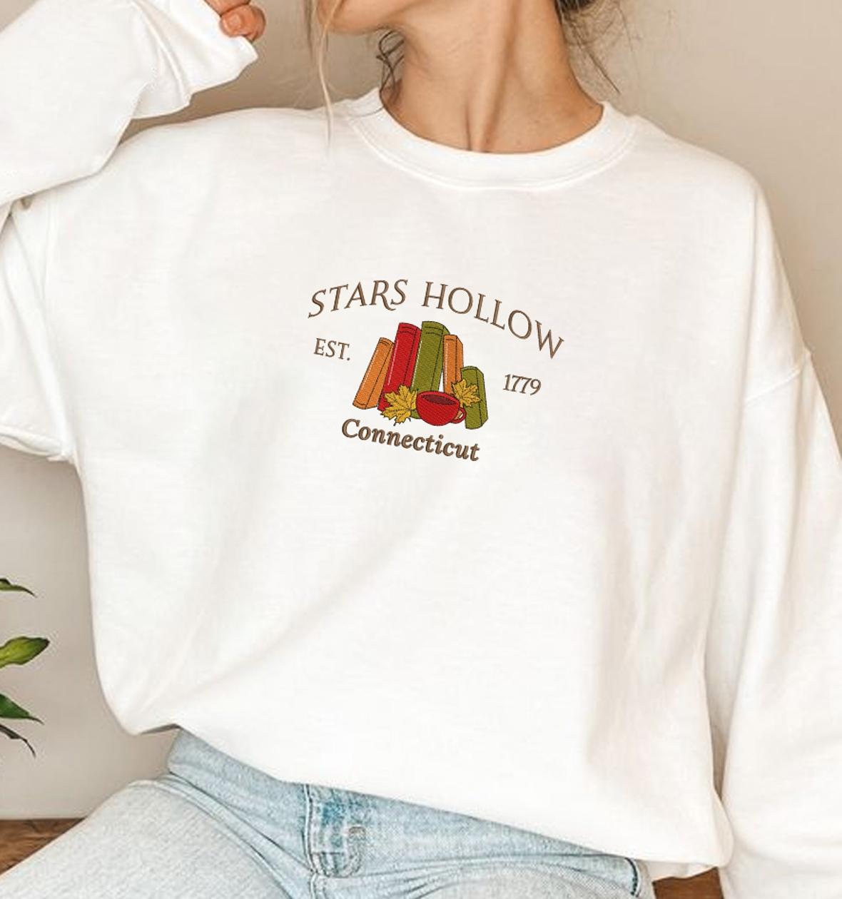 Stars Hollow Connecticut Embroidered Sweatshirt