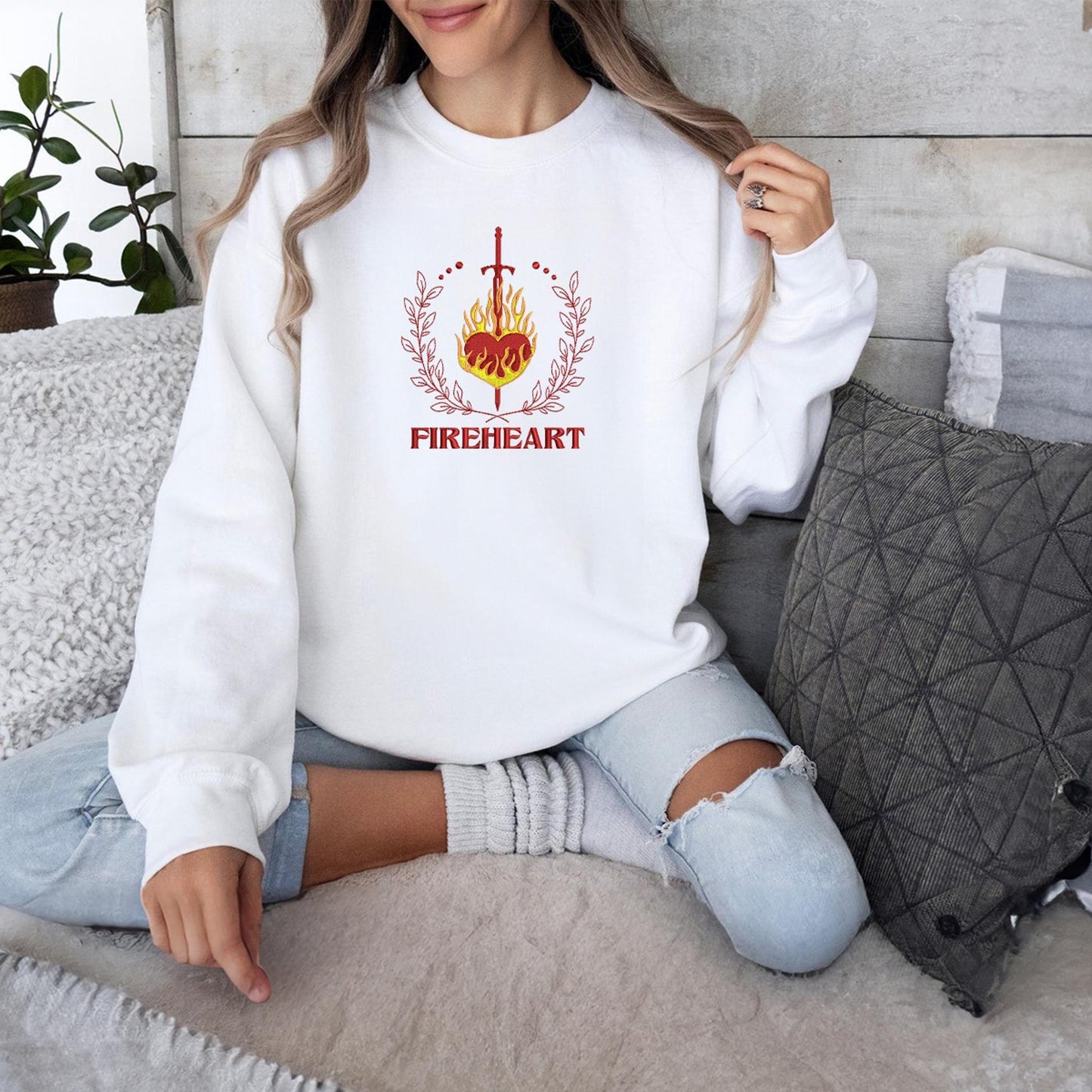 Throne Of Glass Fireheart Embroidered Sweatshirt