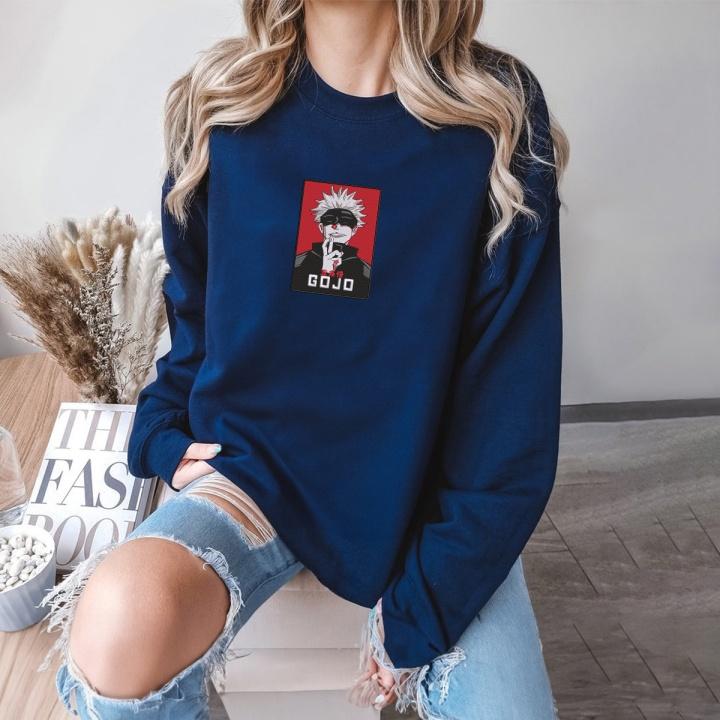 Gojo Satoru Embroidered Shirt, Jujutsu Kaisen Embroidered Shirt