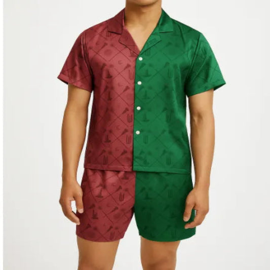 Comfortable Man In Luxurious Wicked Pajama Set Relaxed Fit