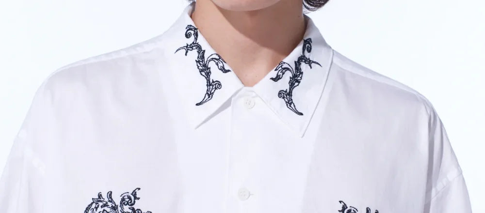 Top embroidered collar shirts for for men and women