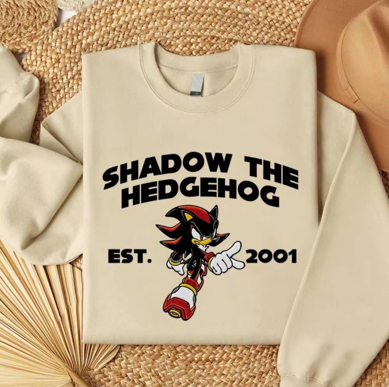 Embroidered Sonic Character Sweatshirt, Gift For Fans Sonic