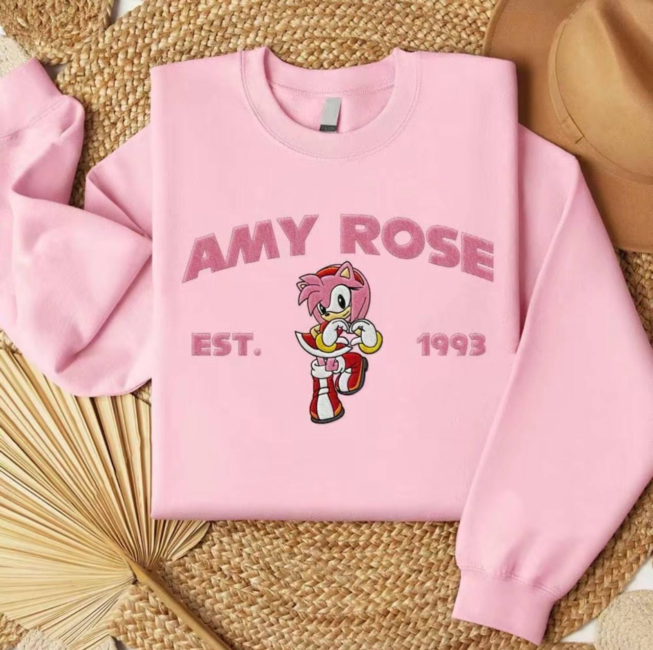 Embroidered Sonic Character Sweatshirt, Gift For Fans Sonic