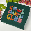 Forest green Grandpas Club crewneck, McQueen and Sally detail
