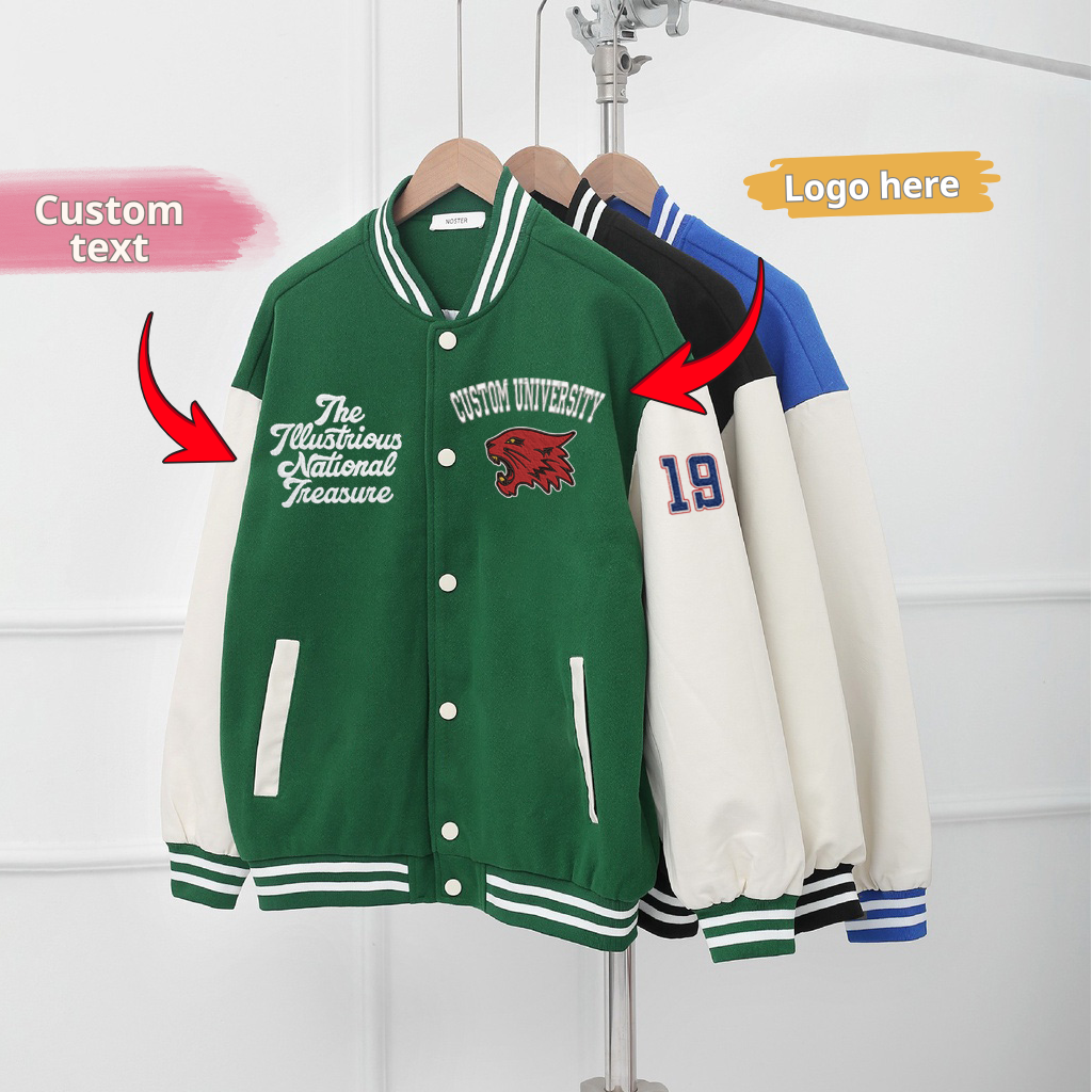 Custom Embroidered Varsity Jacket – Personalized College University Jacket, Graduation Mascot Sweatshirt ESD993.C.DT