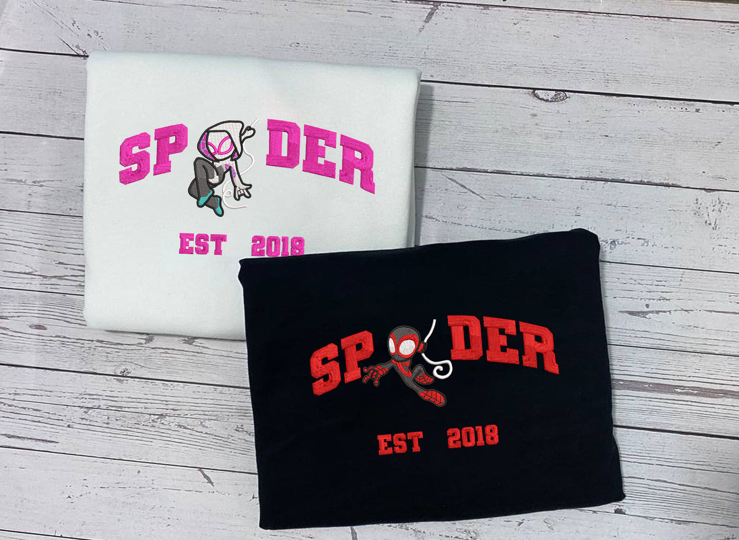 Embroidered Matching Spider Man & Women Sweatshirt, Spider Man Shirt