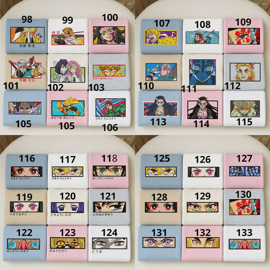 Embroidered Demon Slayer Characters Sweatshirt, Vintage Anime Shirt