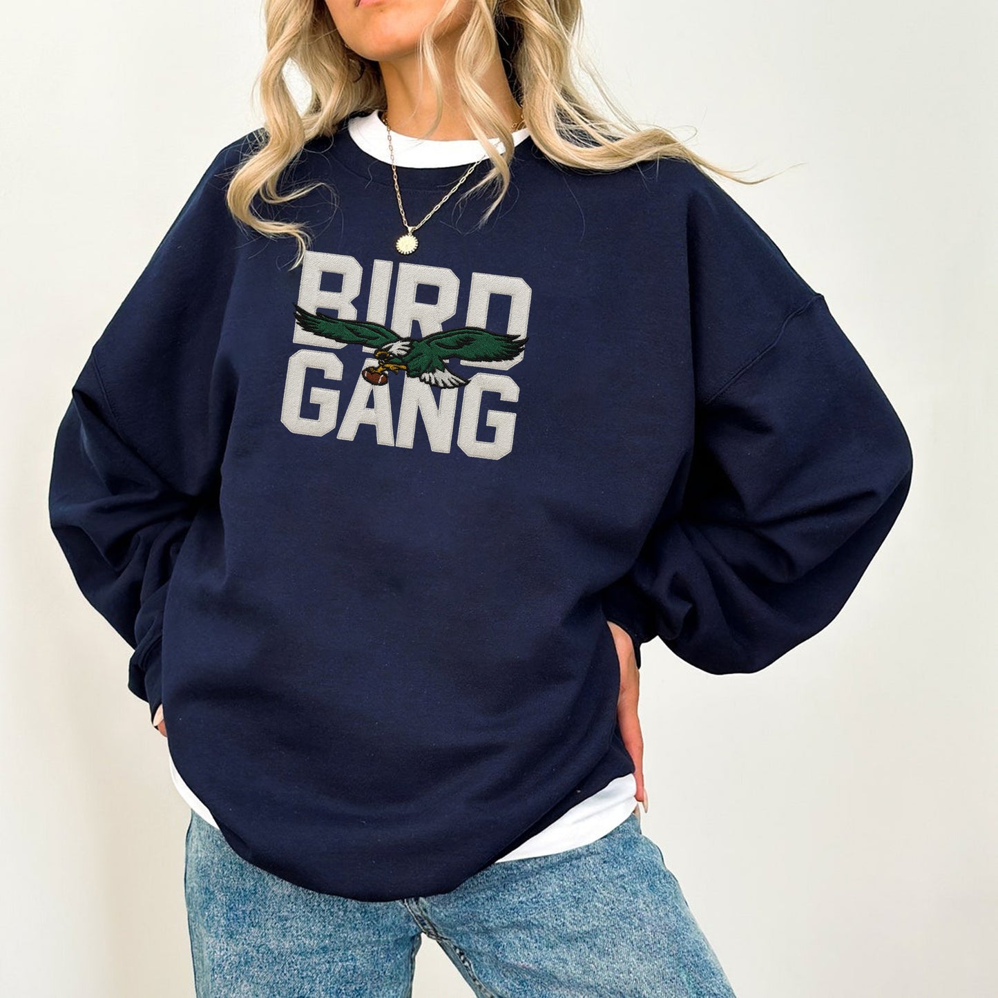 Bird Gang Embroidered Sweatshirt, Philadelphia Football Sweatshirt, Philadelphia Fan Shirt, Sundays Are For The Birds Crewneck, Cozy Game Day Top ESE284