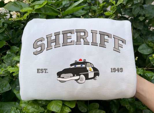 Cars Characters - Sheriff Embroidered Shirt, Gift For Fans Of The Cars Movie