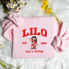 Embroidered Lilo & Stitch Characters Sweatshirt, Disney Cartoon Shirt