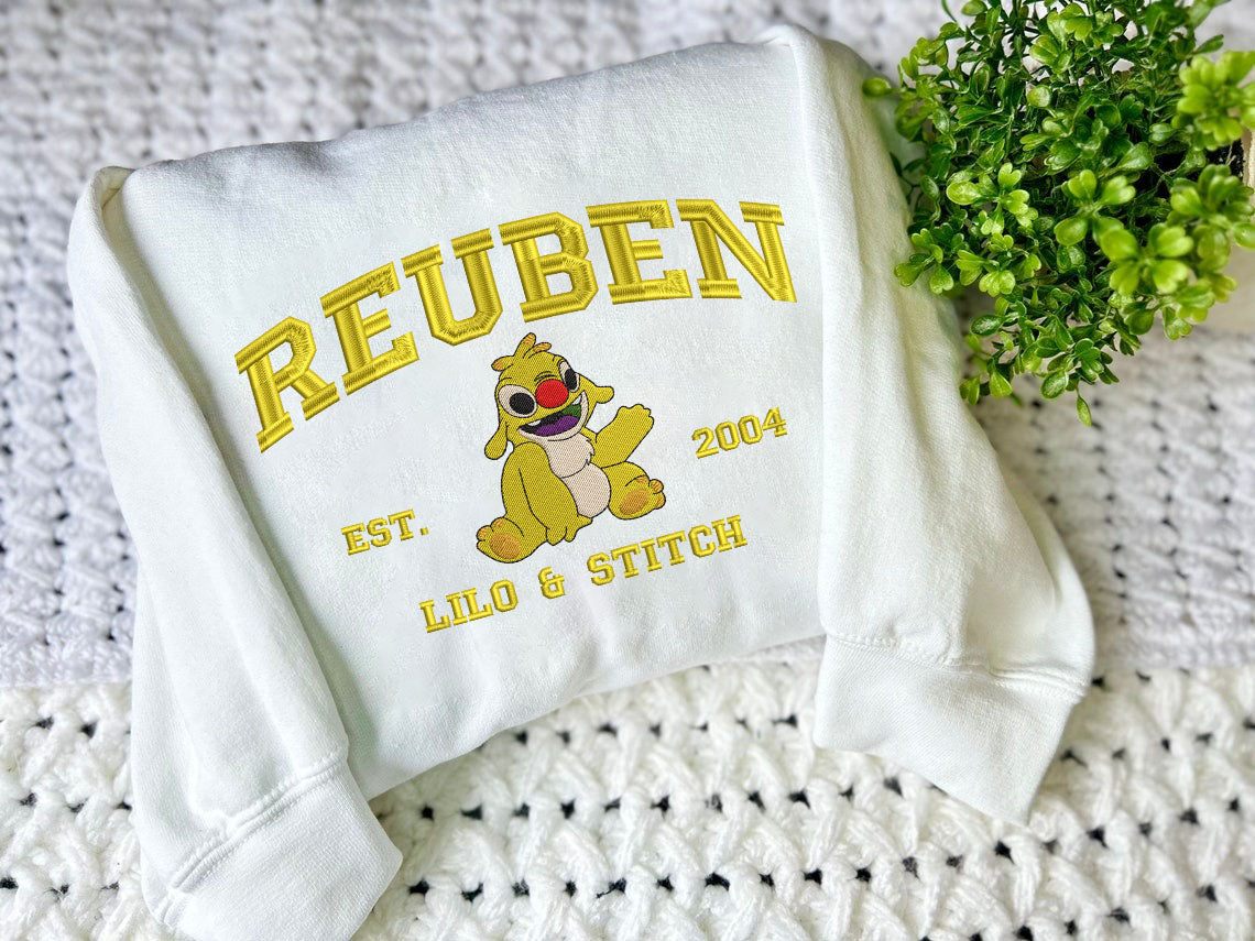 Embroidered Lilo & Stitch Characters Sweatshirt, Disney Cartoon Shirt