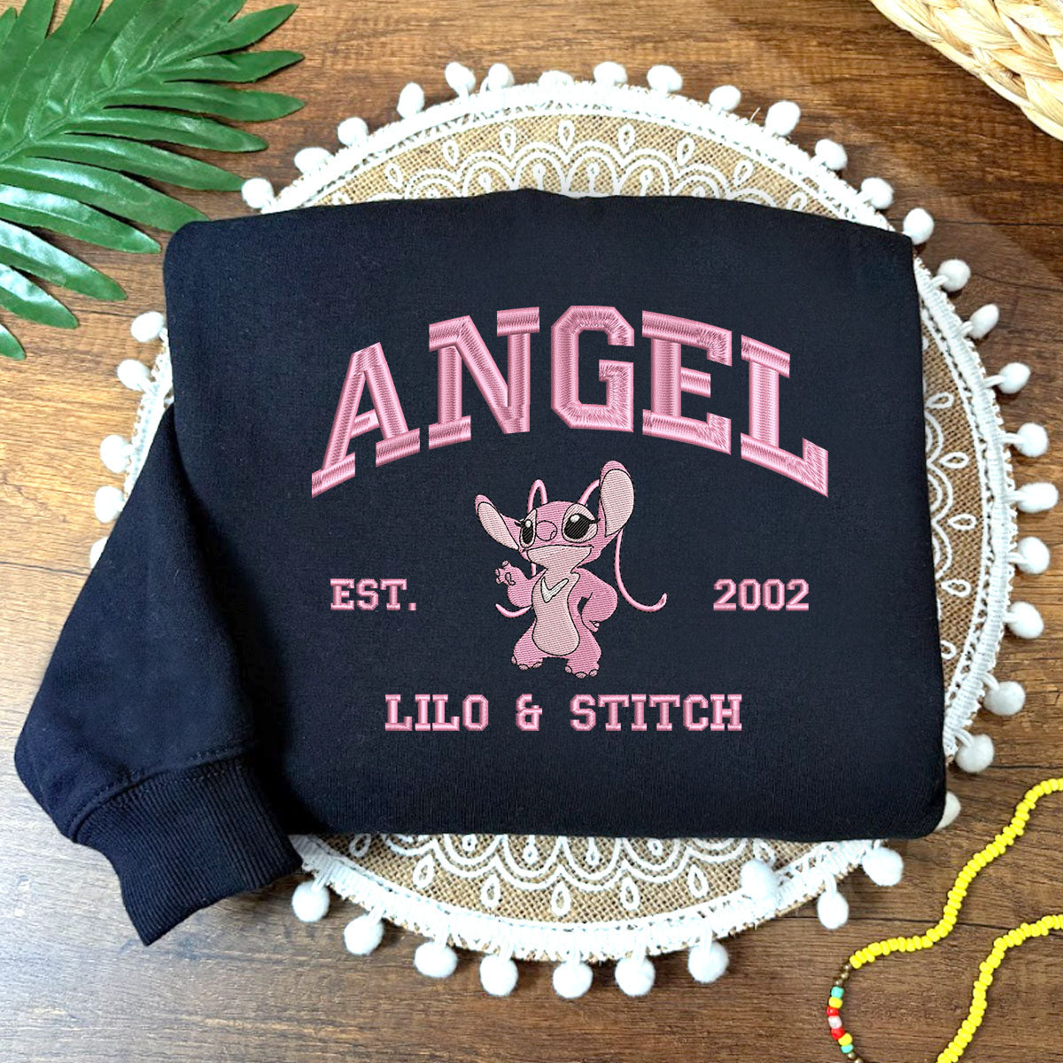 Embroidered Lilo & Stitch Characters Sweatshirt, Disney Cartoon Shirt