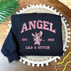 Embroidered Lilo & Stitch Characters Sweatshirt, Disney Cartoon Shirt