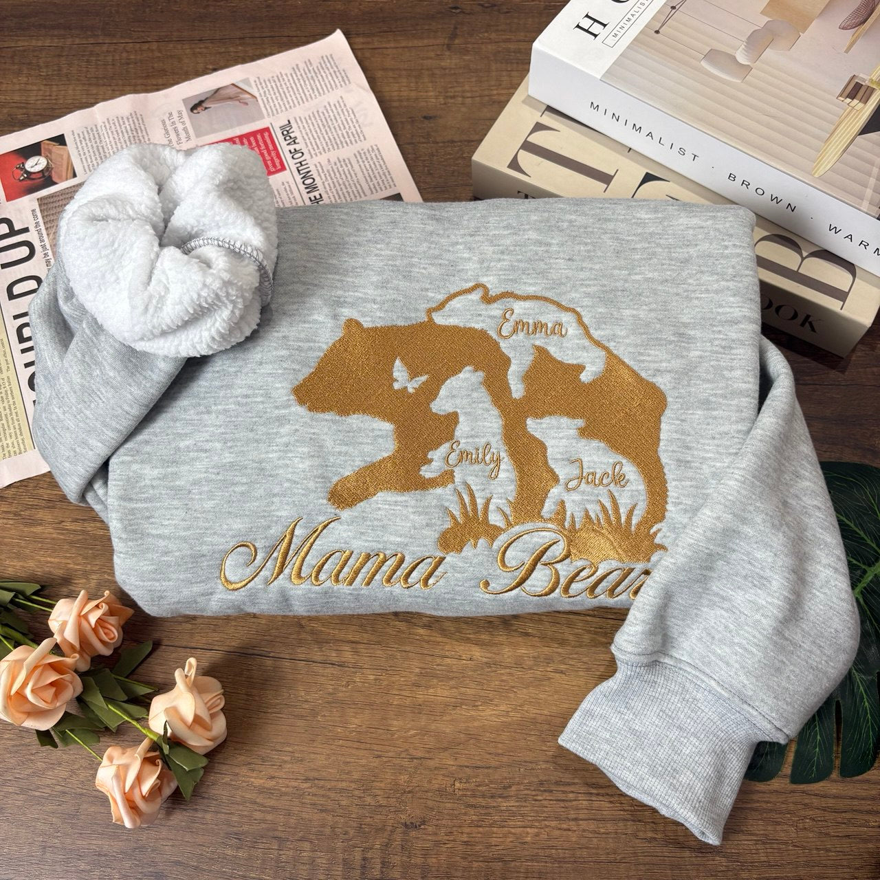 Embroidered Personalized Mama Bear Sweatshirt, Mama Bear Shirt
