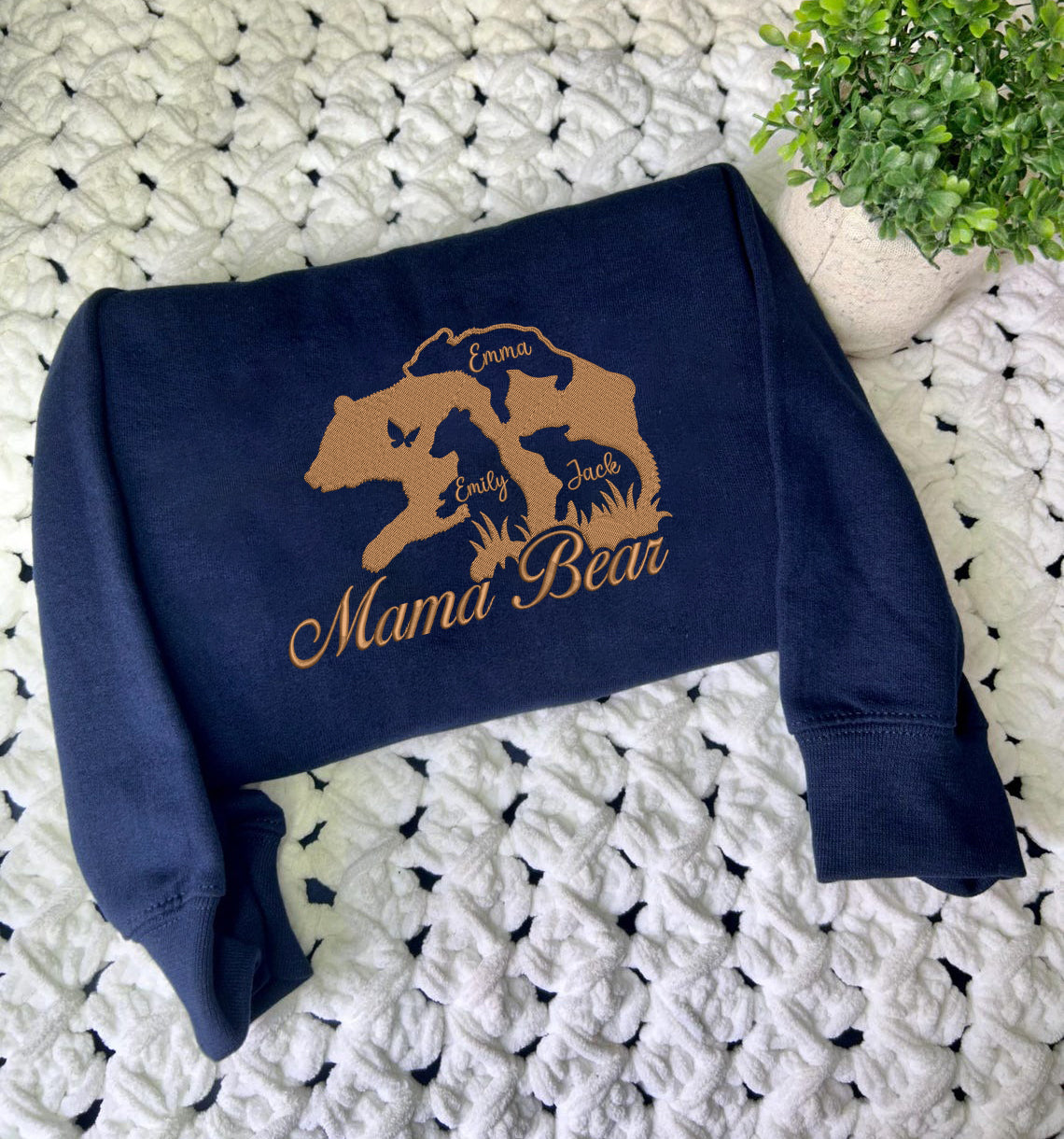 Embroidered Personalized Mama Bear Sweatshirt, Mama Bear Shirt