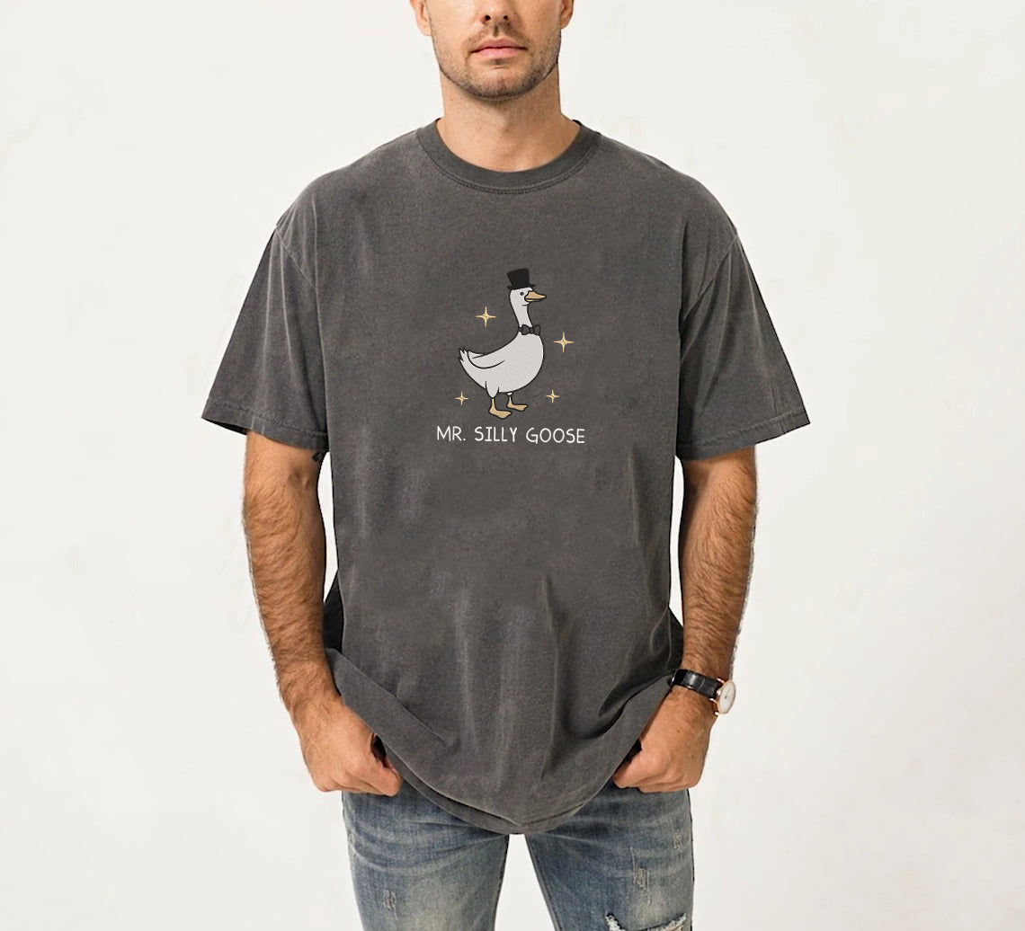 Comfort Colors® Mr. & Mrs Silly Embroidered T-Shirt, Silly Goose Shirt