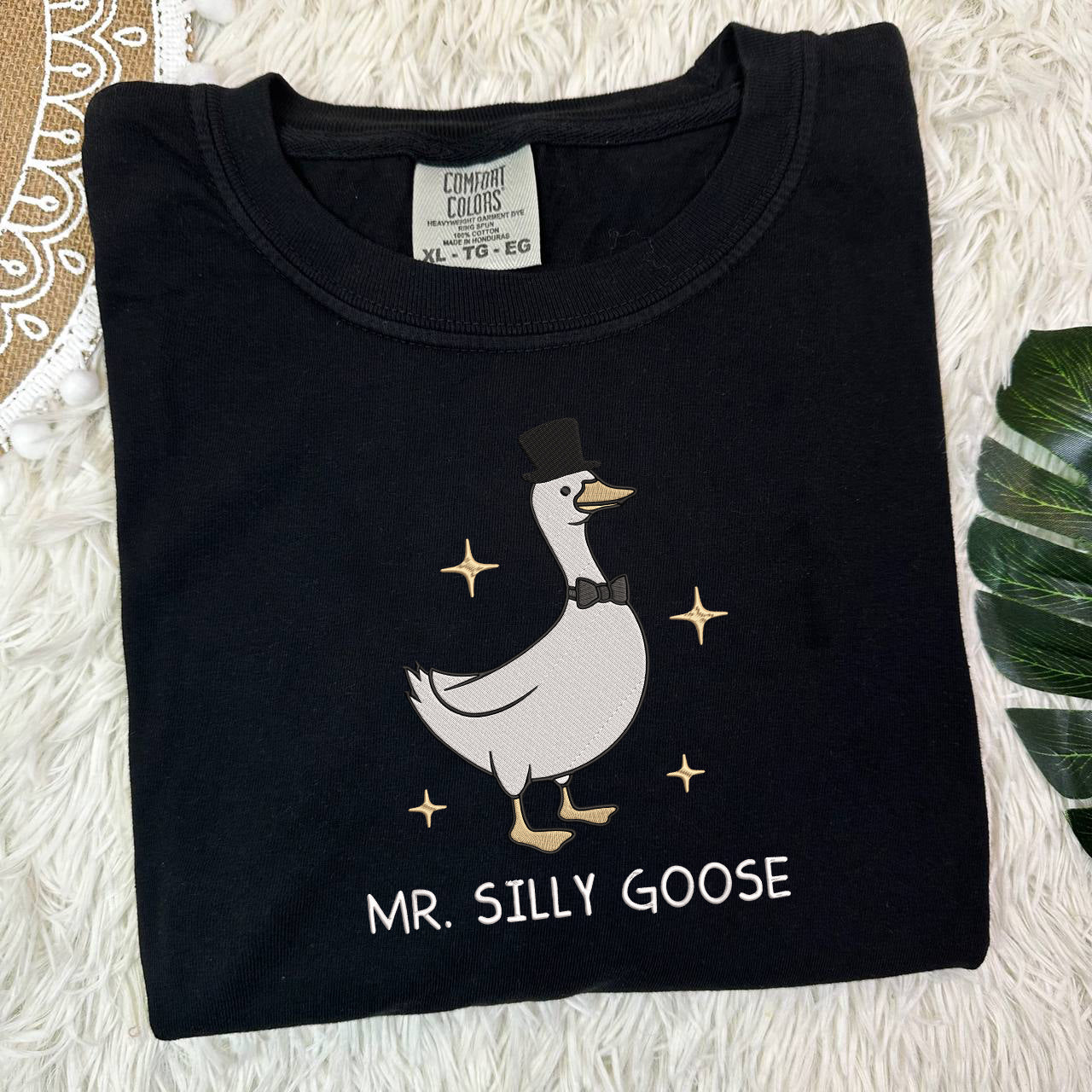 Comfort Colors® Mr. & Mrs Silly Embroidered T-Shirt, Silly Goose Shirt
