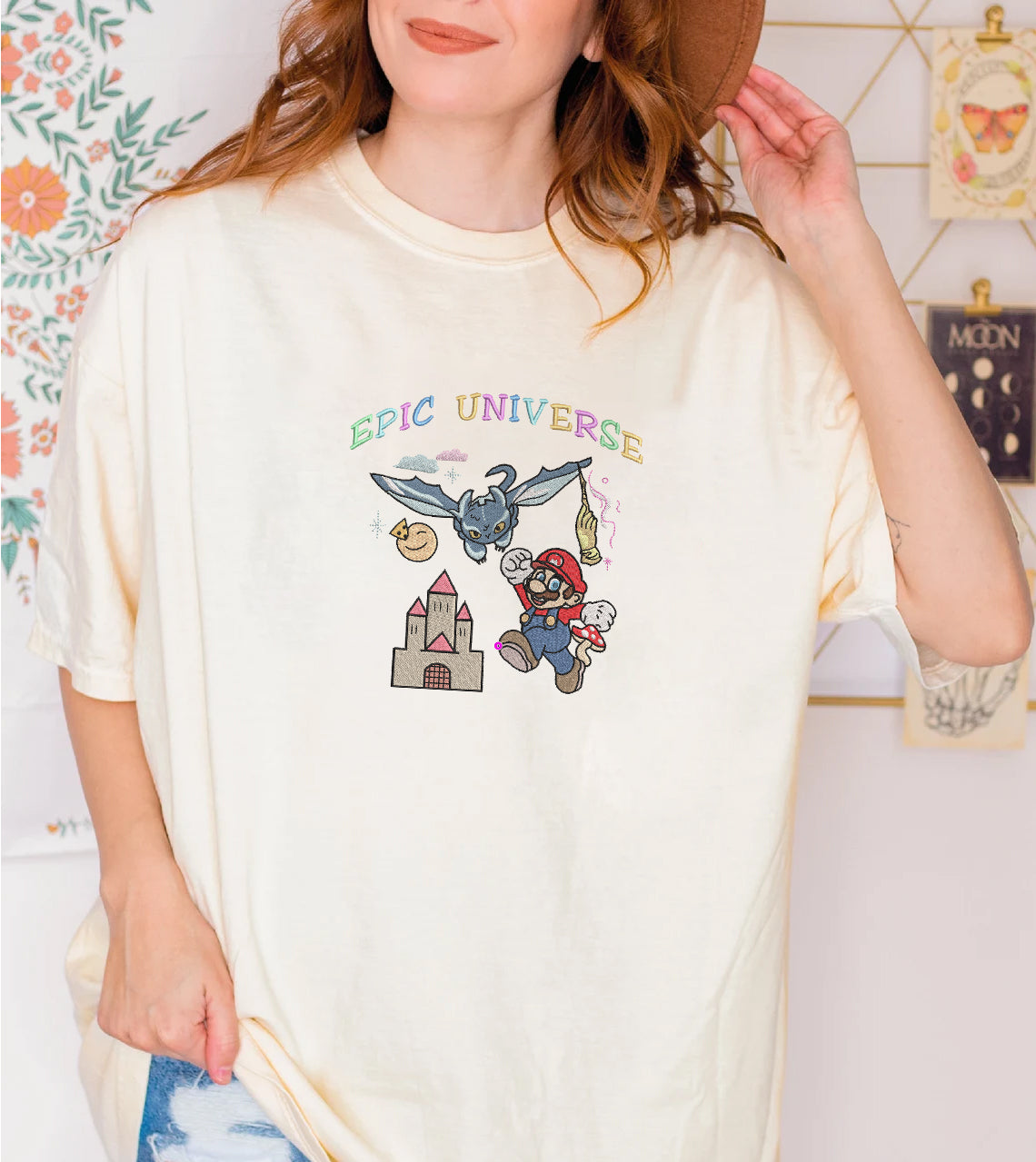 Embroidered Epic Universe Sweatshirt, Mario & Magic Edition Shirt