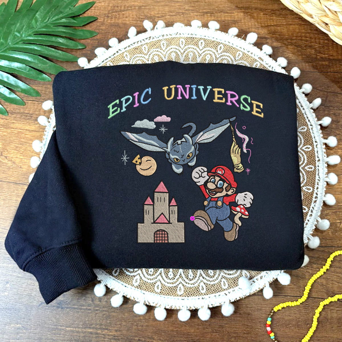 Embroidered Epic Universe Sweatshirt, Mario & Magic Edition Shirt