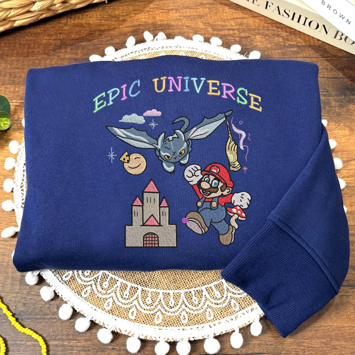 Embroidered Epic Universe Sweatshirt, Mario & Magic Edition Shirt