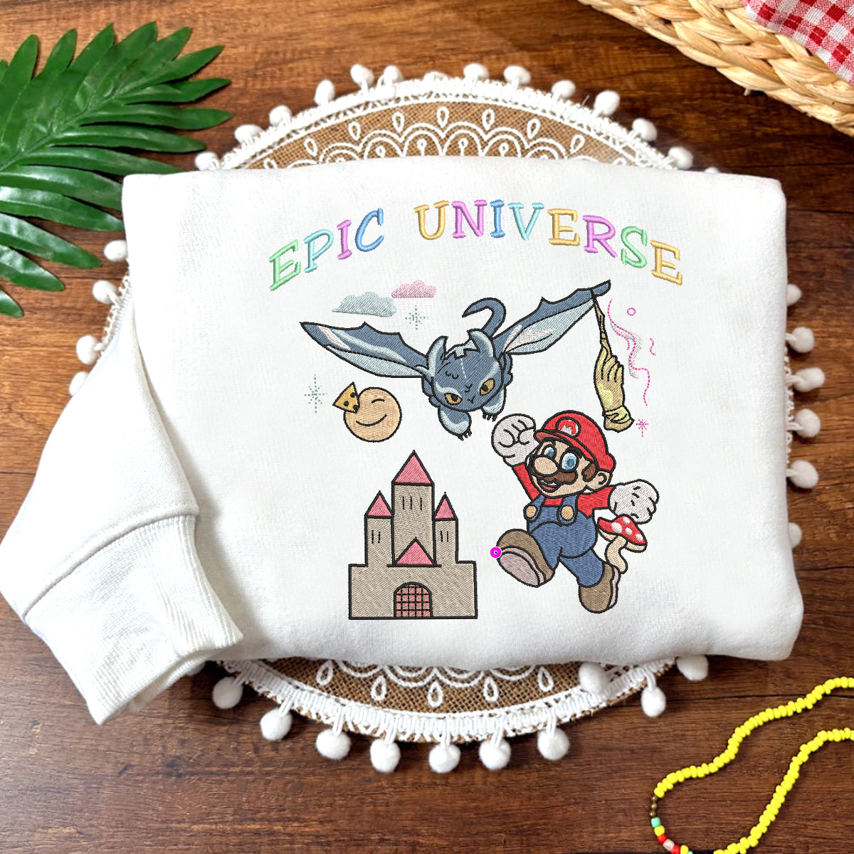 Embroidered Epic Universe Sweatshirt, Mario & Magic Edition Shirt