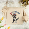 Embroidered Red, White & Feral Raccoon Sweatshirt, Funny 4th of July Shirt