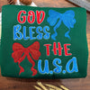 Embroidered God Bless the U.S.A. Sweatshirt, Patriotic Sweatshirt for Independence Day
