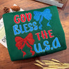 Embroidered God Bless the U.S.A. Sweatshirt, Patriotic Sweatshirt for Independence Day