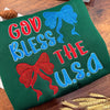 Embroidered God Bless the U.S.A. Sweatshirt, Patriotic Sweatshirt for Independence Day