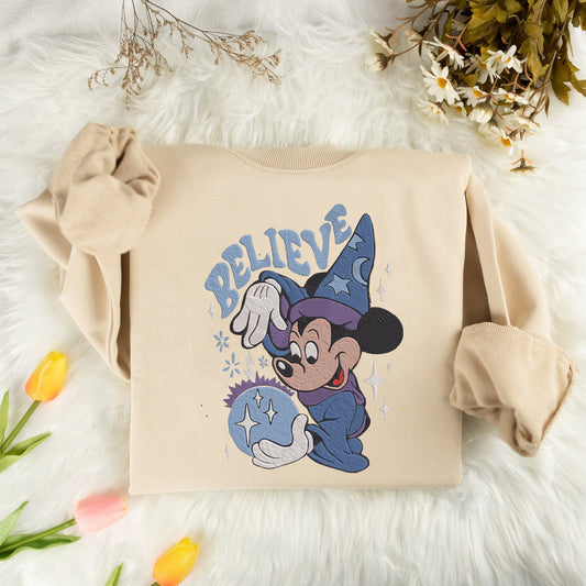 Embroidered Magical Mickey Mouse Sweatshirt, Believe in Magic Shirt