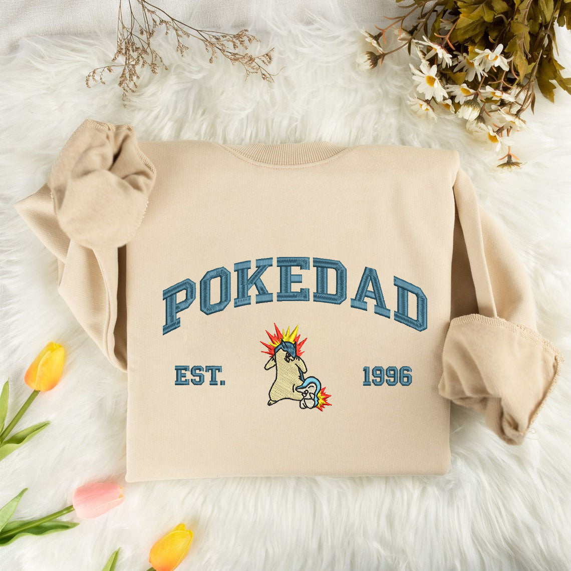 Embroidered PokeDad Sweatshirt, Pokemon Characters Shirt