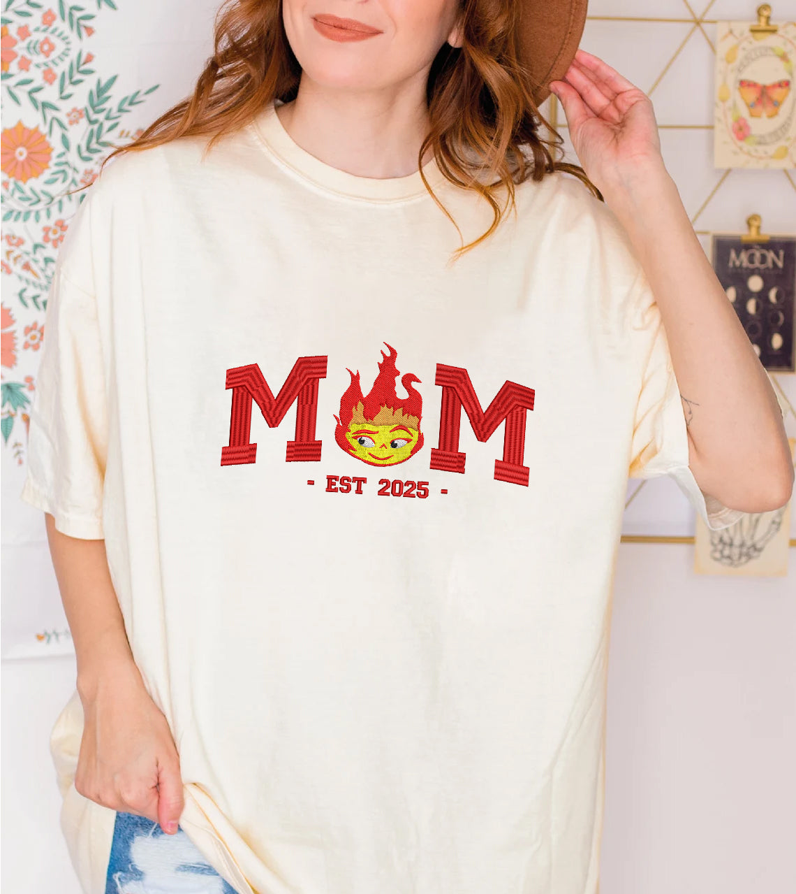 Embroidered Dad & Mom Elemental Sweatshirt, Matching Wade & Ember Shirt