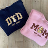 Embroidered Mom & Dad Sweatshirt, Personalized Family Shirt