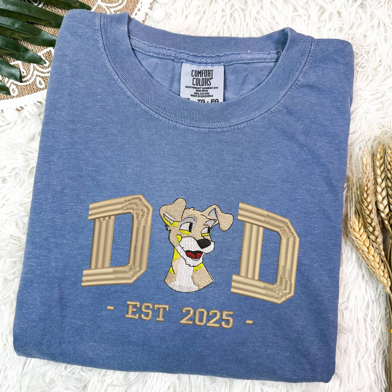 Embroidered Mom & Dad Comfort Color T-Shirt, Personalized Family Shirt